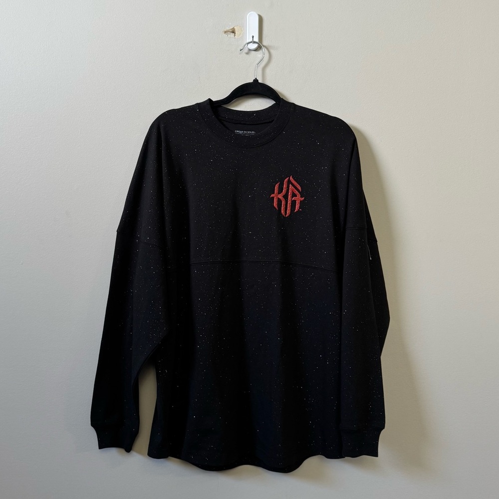 Spirit Jersey Cirque Du Soleil black sparkly glitter long sleeve top